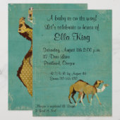 Dreamy Camels Baby Einladung (Vorne/Hinten)