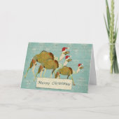 Dreamy Camels Weihnachtskarte Feiertagskarte (Vorderseite)