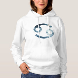 Dreamy Cancer Calm - Silver & White Oceanic Art Hoodie