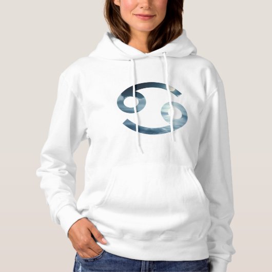 Dreamy Cancer Calm - Silver & White Oceanic Art Hoodie (Vorderseite)