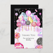 Dreamy Candyland Birthday Dankeskarte (Vorne/Hinten)