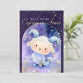 Dreamy Capricorn Starry Night Birthday Einladung (Stehend Vorderseite)