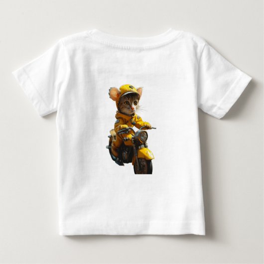 Dreamy Cat Reiten a Bike Baby T - Shirt (Rückseite)