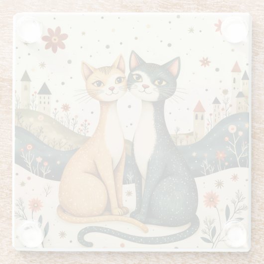 Dreamy Cats Glasuntersetzer (Rückseite)