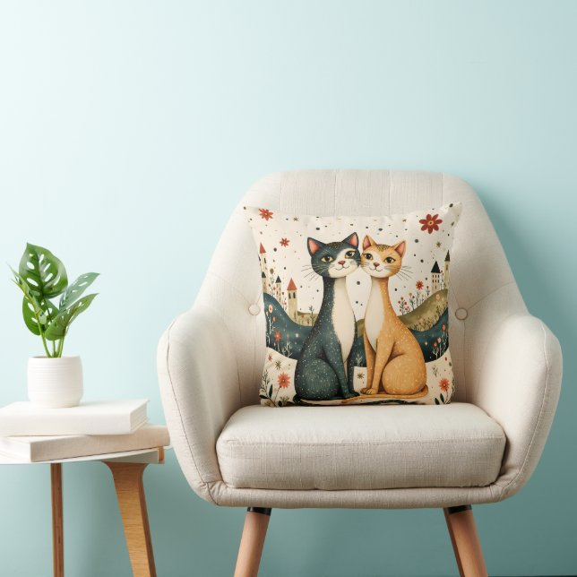Dreamy Cats Throw Pillow Kissen (Stuhl )