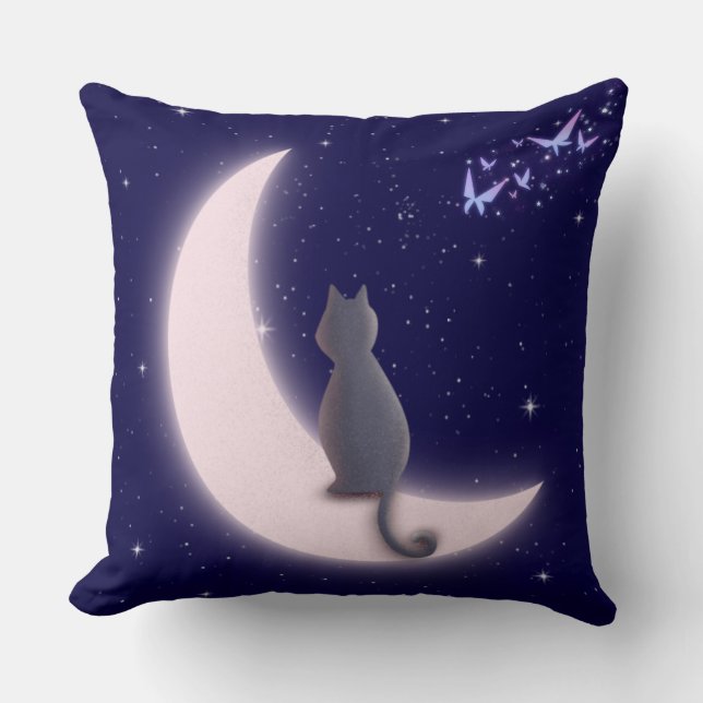 Dreamy Celestial Cat Design Kissen (Vorderseite)