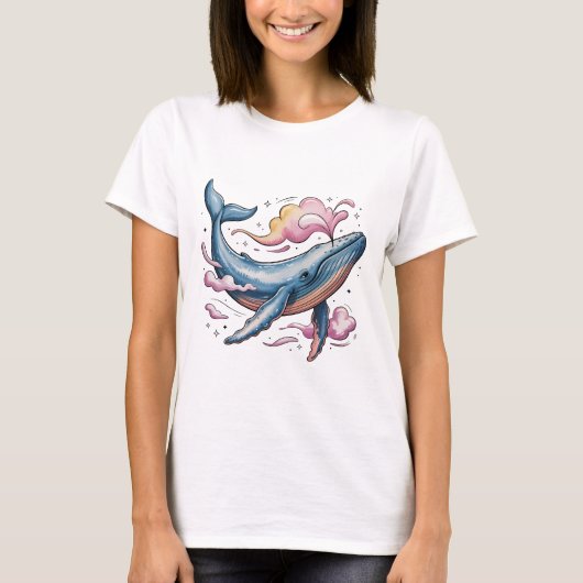 Dreamy Celestial Whale T-Shirt (Vorderseite)