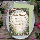 Dreamy Charming Spring Garden Party Babydusche Einladung