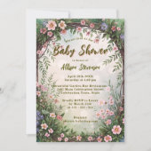 Dreamy Charming Spring Garden Party Babydusche Einladung (Vorderseite)