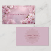 Dreamy Cherry Blossom Bokeh & Petals Visitenkarte (Vorne/Hinten)