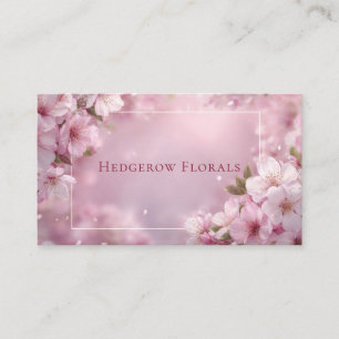 Dreamy Cherry Blossom Bokeh & Petals Visitenkarte