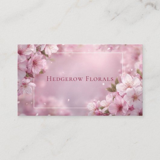 Dreamy Cherry Blossom Bokeh & Petals Visitenkarte (Vorderseite)