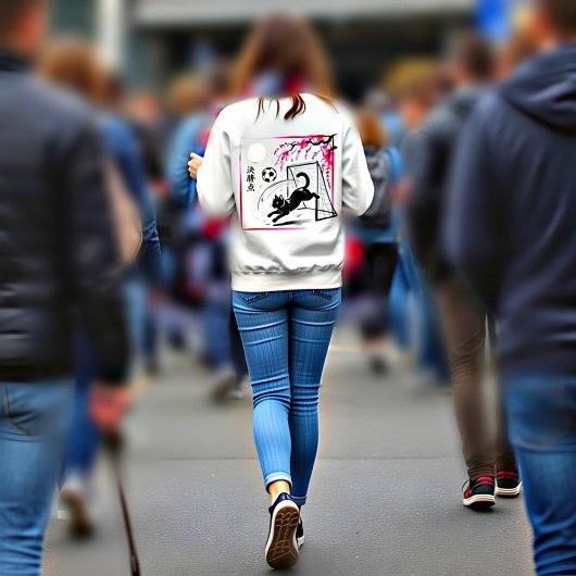 Dreamy Cherry Blossom Cat Soccer for japaness art Sweatshirt