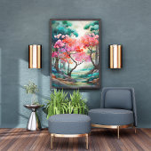 Dreamy Cherry Blossom Forest Fotodruck