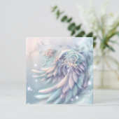 Dreamy Christmas Angel Wings Grußkarte (Stehend Vorderseite)