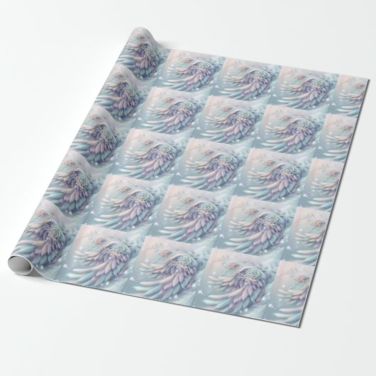 Dreamy Christmas Angel Wings Wrapping Paper Geschenkpapier (Ungerollt)