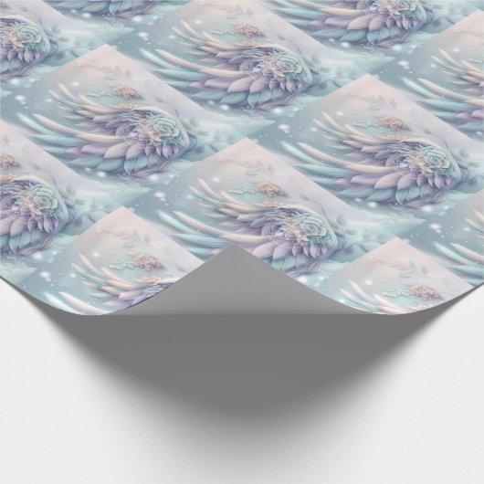 Dreamy Christmas Angel Wings Wrapping Paper Geschenkpapier (Ecke)