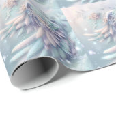 Dreamy Christmas Angel Wings Wrapping Paper Geschenkpapier (Rolleneckpunkt)
