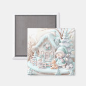 Dreamy Christmas Gingerbread House Magnet (Vorderseite/Rückseite)