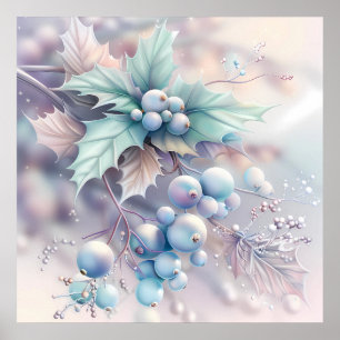 Dreamy Christmas Holly Poster