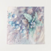 Dreamy Christmas Holly Tapestry Wandteppich (Vorderseite (Horizontal))