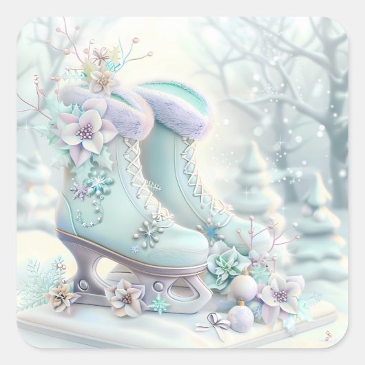 Dreamy Christmas Ice Skate Sticker (Vorderseite)