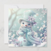 Dreamy Christmas Snowman Grußkarte (Vorderseite)