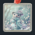 Dreamy Christmas Snowman Ornament Aus Metall<br><div class="desc">träumliche Weihnachtsschneedekoration</div>