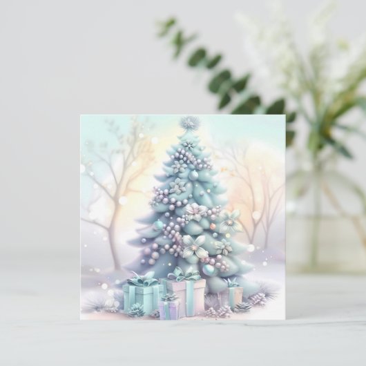 Dreamy Christmas Tree Grußkarte (Stehend Vorderseite)