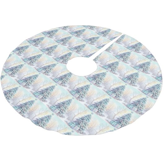 Dreamy Christmas Tree Skirt Polyester Weihnachtsbaumdecke (Schrägansicht)