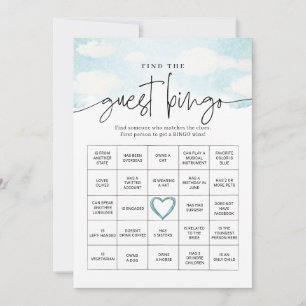 Dreamy Cloud 9 Finden Sie den Gast Bingo Game Card Hinweiskarte
