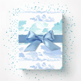 Dreamy Cloud Bands in Blue and Aqua Geschenkpapier