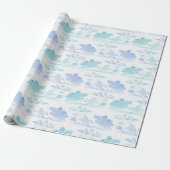 Dreamy Cloud Bands in Blue and Aqua Geschenkpapier (Ungerollt)