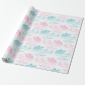 Dreamy Cloud Bands in Pink and Aqua Geschenkpapier (Ungerollt)