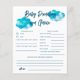 Dreamy Cloud Boy Baby Predictions & Advice Card