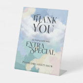 Dreamy Cloud Nine Bitte nehmen Sie ein Gastgeschen Sockelschild (Vorderseite)