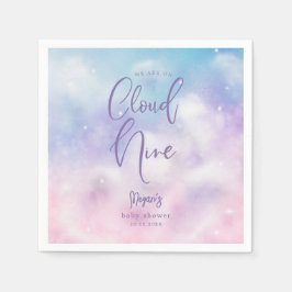 Dreamy Cloud Nine Girl Baby Shower Serviette