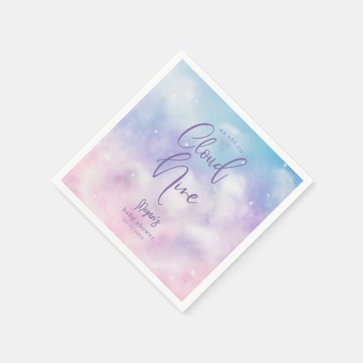 Dreamy Cloud Nine Girl Baby Shower Serviette (Ecke)