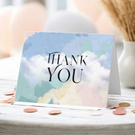 Dreamy Cloud Nine Pastel Baby Dusche Dankeskarte