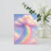 Dreamy Cloud Rainbow - Pastel Painting Style Postkarte (Stehend Vorderseite)