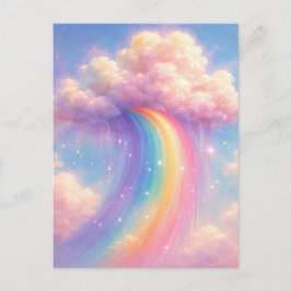 Dreamy Cloud Rainbow - Pastel Painting Style Postkarte