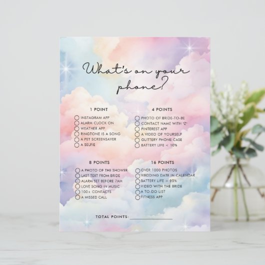 Dreamy Cloud was auf Ihrem Brautparty-Handy Game (Stehend Vorderseite)