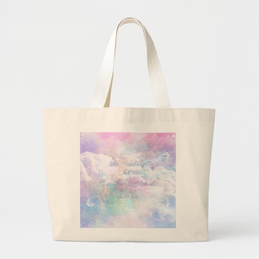 Dreamy Clouds and Stars Wedding Jumbo Stoffbeutel (Vorne)