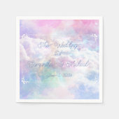 Dreamy Clouds and Stars Wedding Serviette (Vorderseite)