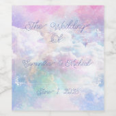 Dreamy Clouds and Stars Wedding Weinetikett (Einzelnes Label)