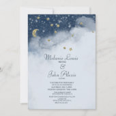 Dreamy Clouds Constellation Gold Foil Wedding Einladung (Vorderseite)