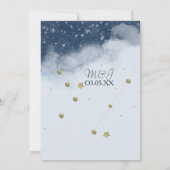 Dreamy Clouds Constellation Gold Foil Wedding Einladung (Rückseite)
