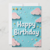 Dreamy Clouds Geburtstagkarte (Vorderseite)