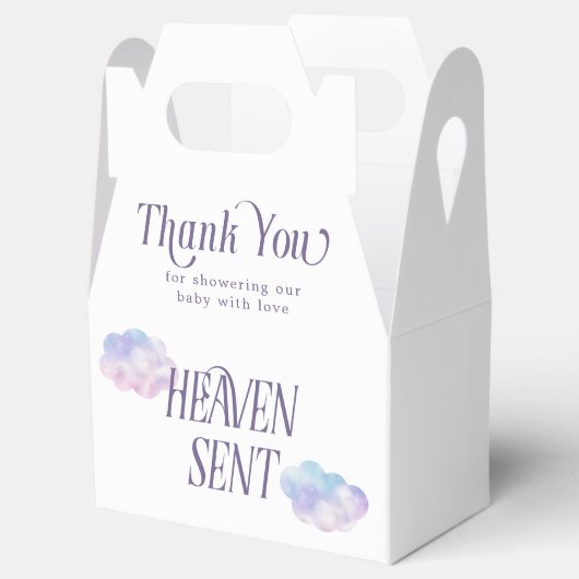 Dreamy Clouds Heaven Sent Girl Baby Dusche Geschenkschachtel (Geöffnet)
