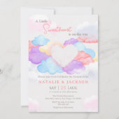 Dreamy Clouds Little Sweetheart Coed Baby Dusche Einladung (Vorderseite)